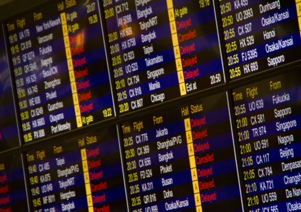 flights delayed US airports